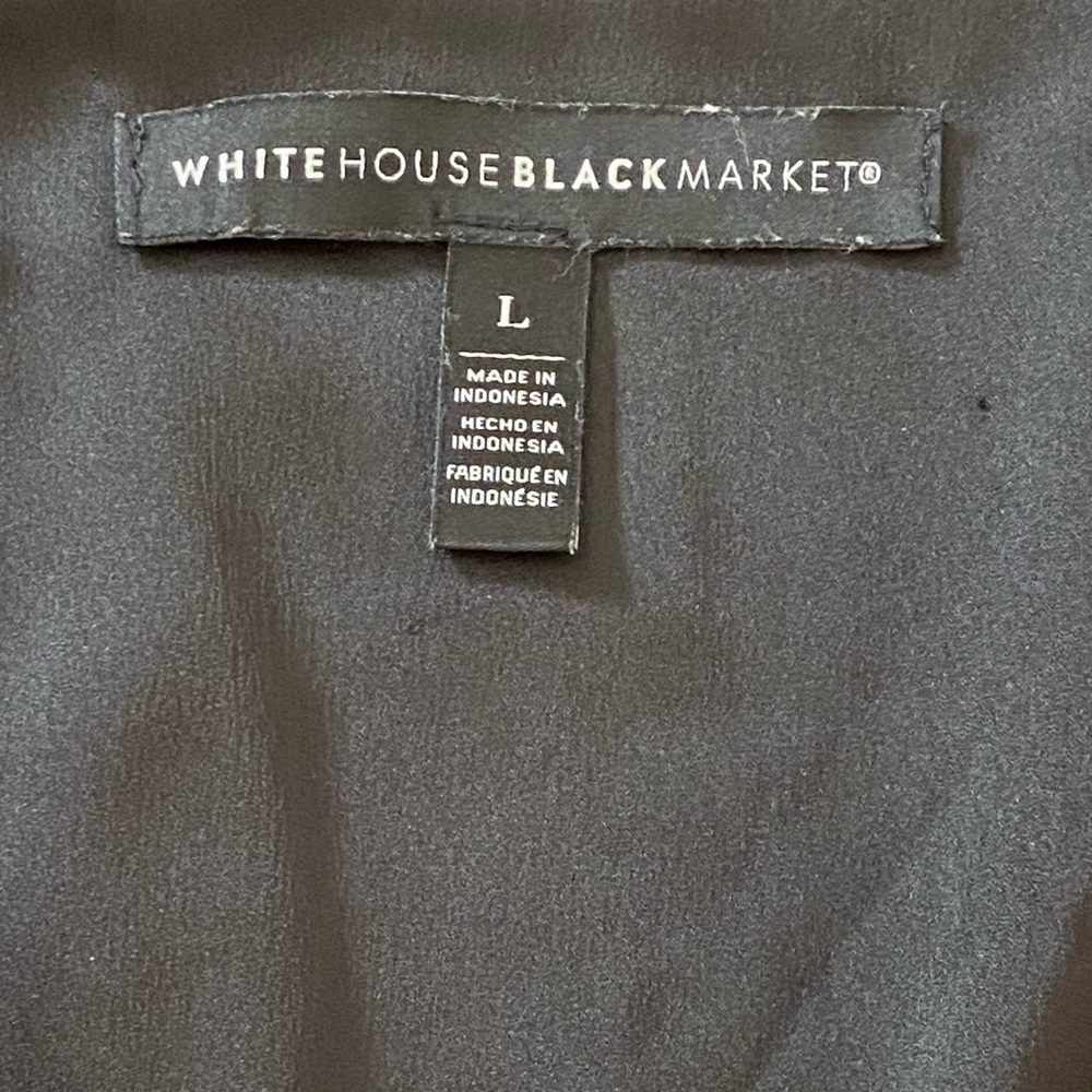 White House Black Market V Neck Blouson Top Size Large Burgundy - Picture 4 of 8